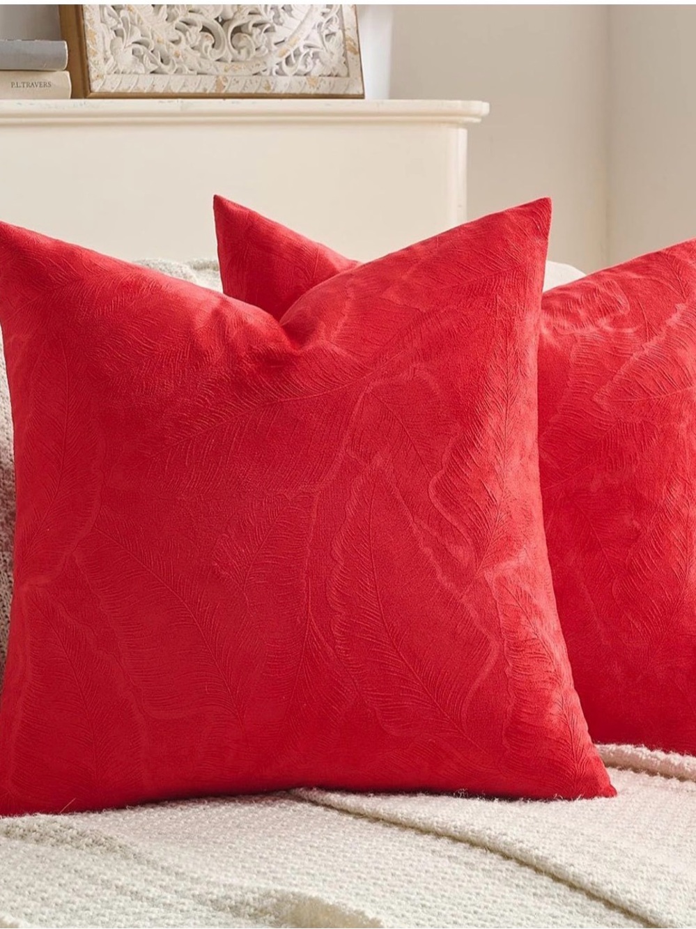Red Velvet Holiday Decorative Pillow - Luxe Festive Accent